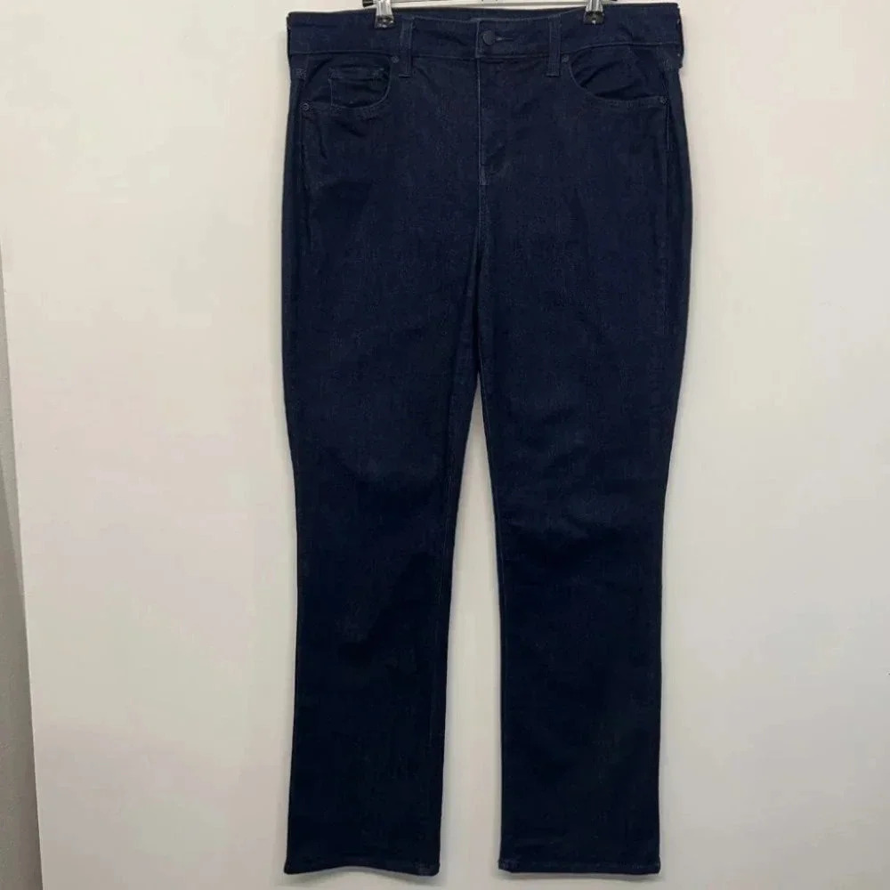 NYDJ Not your Daughters Jeans Marilyn Straight Denim women‎ size 14 Dark Denim